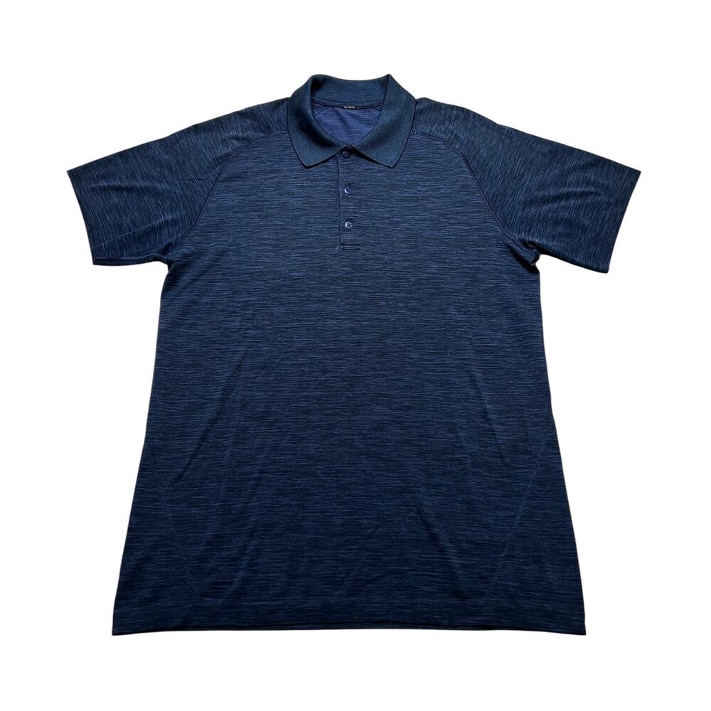 Lululemon Metal Vent Polo 2 Shirt Mens Medium BlueGreen Performance Short Sleeve - Picture 6 of 14